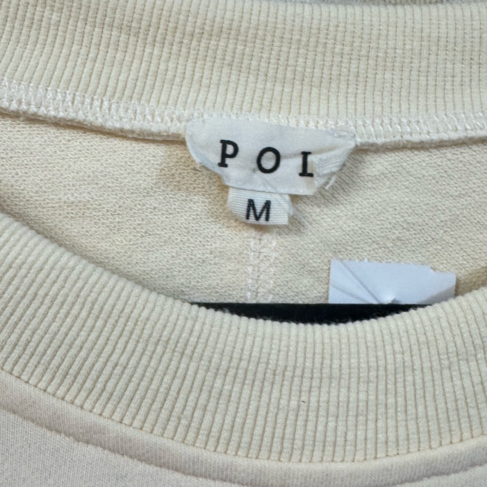 POL Cream Scoop Neck Sweatshirt with Patchwork "LOVE" - Picture 2 of 5